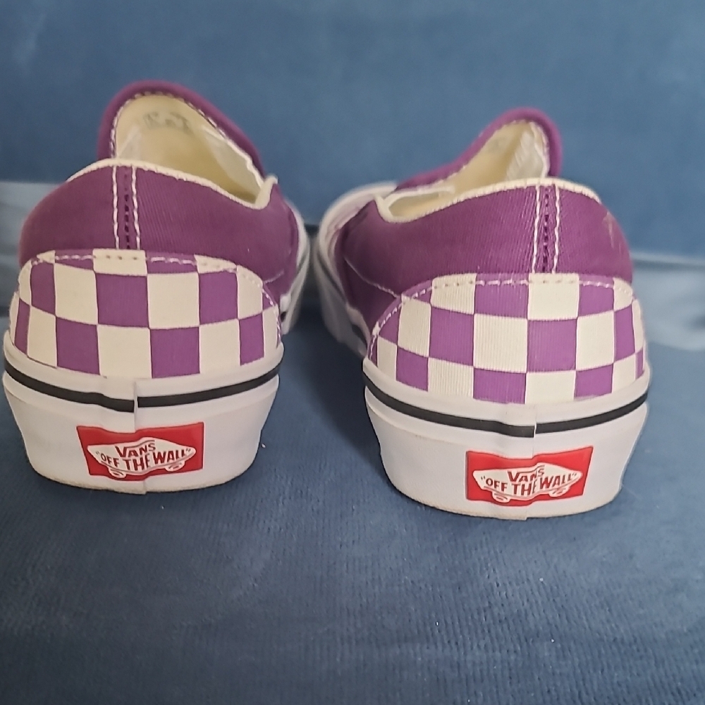 Vans Purple and White Checkered Sneakers - Picture 2 of 5